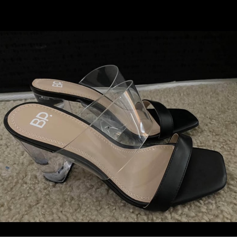 bp Black and White Sculptural Heels